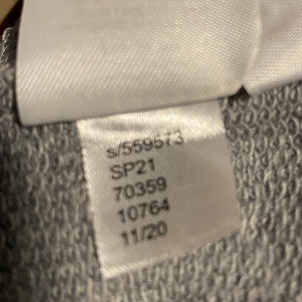 LOFT Long Sleeve Grey Tiered Sweatshirt Dress, Size Large Petite - Picture 5 of 7
